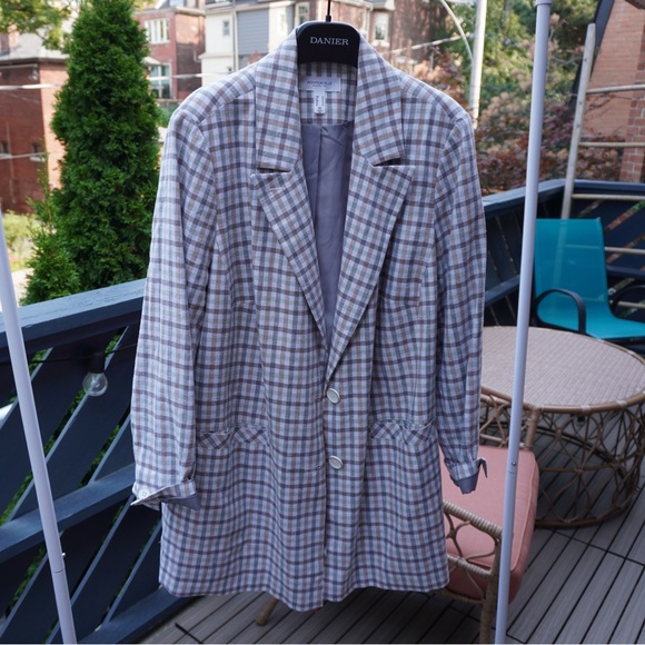Addition Elle Plaid Boyfriend Blazer Plus Size Pastel Colours - Picture 7 of 11